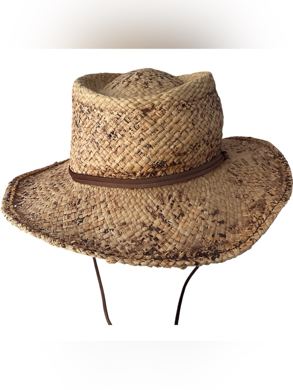 Vintage Scala Large/XL Handmade Distressed Straw Hat